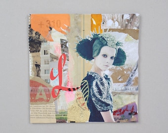 Collage art, artwork, abstract art, original mixed media art, art collage, home decor, housewarming gift