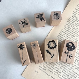 Stempelset Wildblumen, Natur, 8 Stempel, zarte BlumenMotive, für dein Bullet Diary, ReiseJournal, Scrapbooking, art journal Gestaltung, DIY