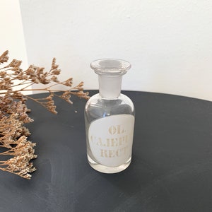 Kleine mini Vintage Apothekerflasche, Klarglas Flasche, Apotheke, Medizin - Laborflasche - Vintage Dekoration