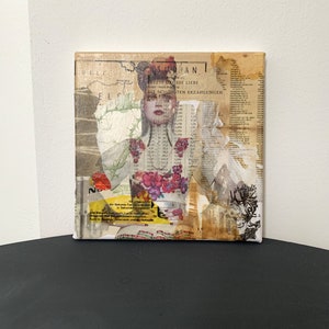 original ART collage, artwork, abstract art on canvas, collage art, mixed media art, art for your home, art gift