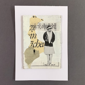 collage ARTE originale, collage di carta, opere d'arte, arte astratta, arte collage, arte, regalo d'arte, titolo "The Tennis Woman"
