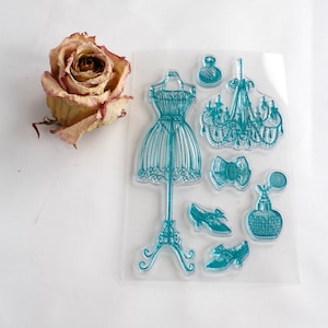 Tampon silicone, baroque, 7 motifs romantiques différents pour bullet journals, journal de voyage, scrapbooking, art journal, carte de voeux