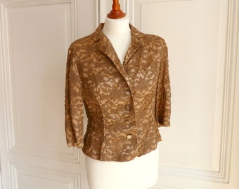 Lace blazer, short jacket, costume jacket with collar and lace, costume jacket, vintage