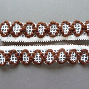 Vintage border white with brown pattern, border for decoration, border, handicraft, handicrafts, sewing, art journaling, DIY image 2