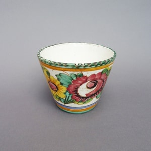 70s flower pot, plant pot with floral pattern, ceramic pot, flower pot, west german pottery