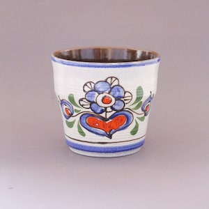 Flower pot, retro plant pot with floral pattern, vintage ceramic plant pot, flower pot, german pottery, country house style, gift for women