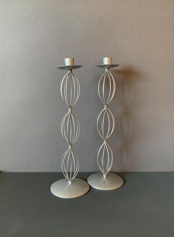 Ikea Kerzenständer Drahtgeflecht Silber, Kerzenständer Metall, Skandi Stil, minimalistischer Kerzenhalter, Tischdeko Modern, Preis pro