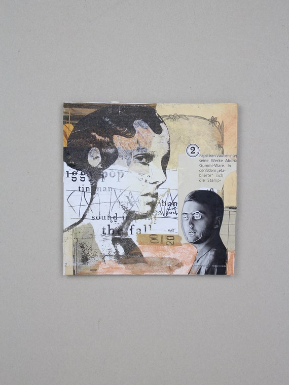 リトグラフ　西村 宣造『Collage Woman 1981.12』 Mixed Media Art, Original ART Collage, Artwork, Abstract Art