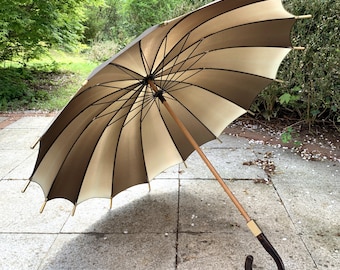vintage Regenschirm, Schirm, Herrenschirm, zweifarbiger Schirm