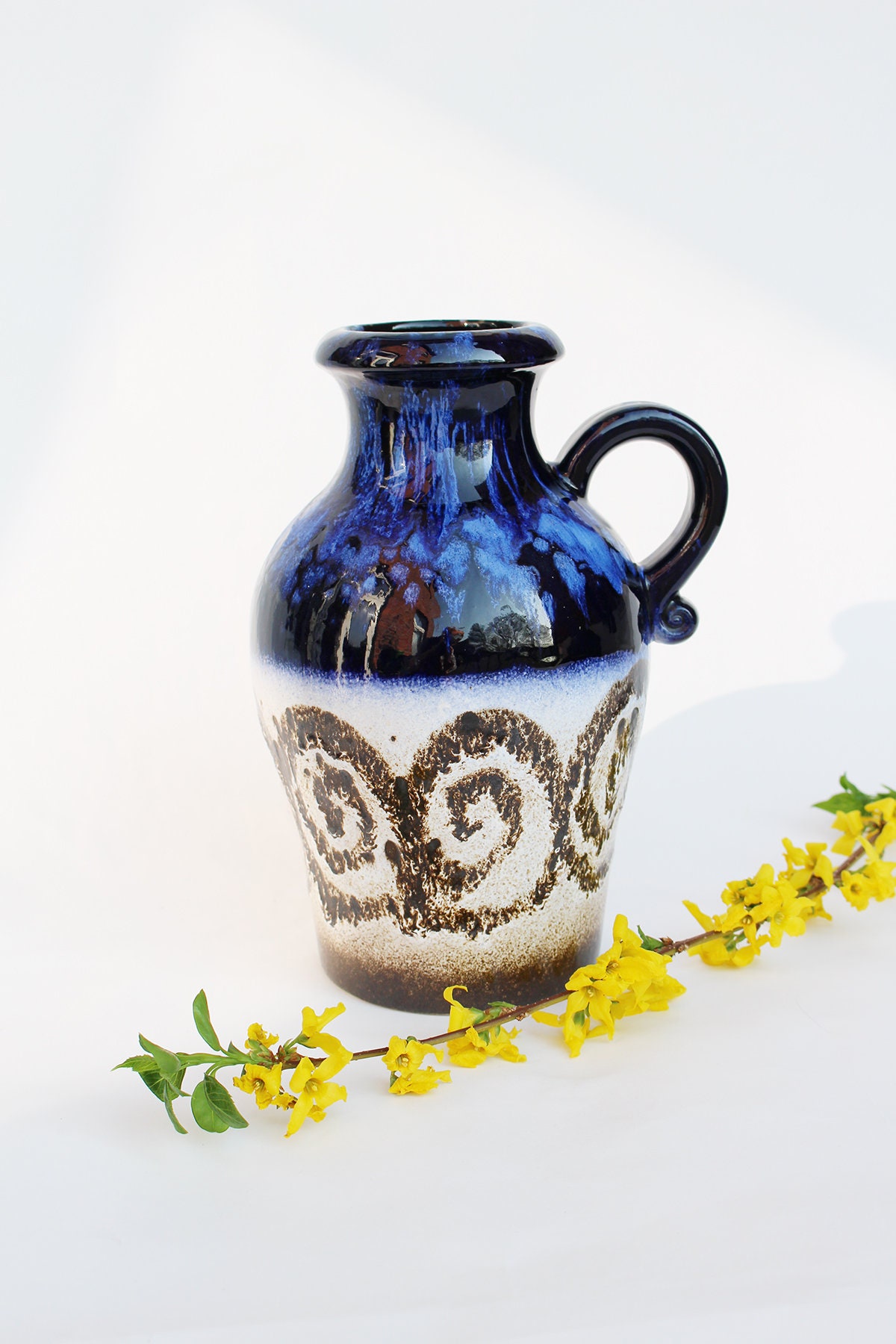 A Vintage 1970s Scheurich Vase, West German Pottery, Fat