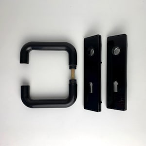 Vintage HEWI door handle set black, 80s, room door handle, original door handles and door fittings, retro living