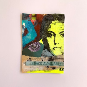 collage ART original, collage de papel, obras de arte, arte abstracto, técnica mixta, arte collage, arte, regalo de arte, título "Mujeres2"