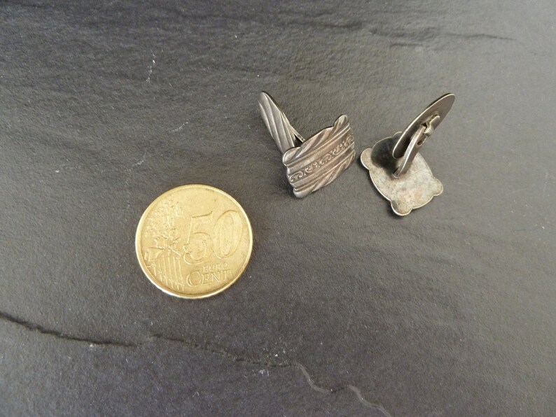 Real 60s 70s years cufflinks vintage made of metal; time-typical design pattern