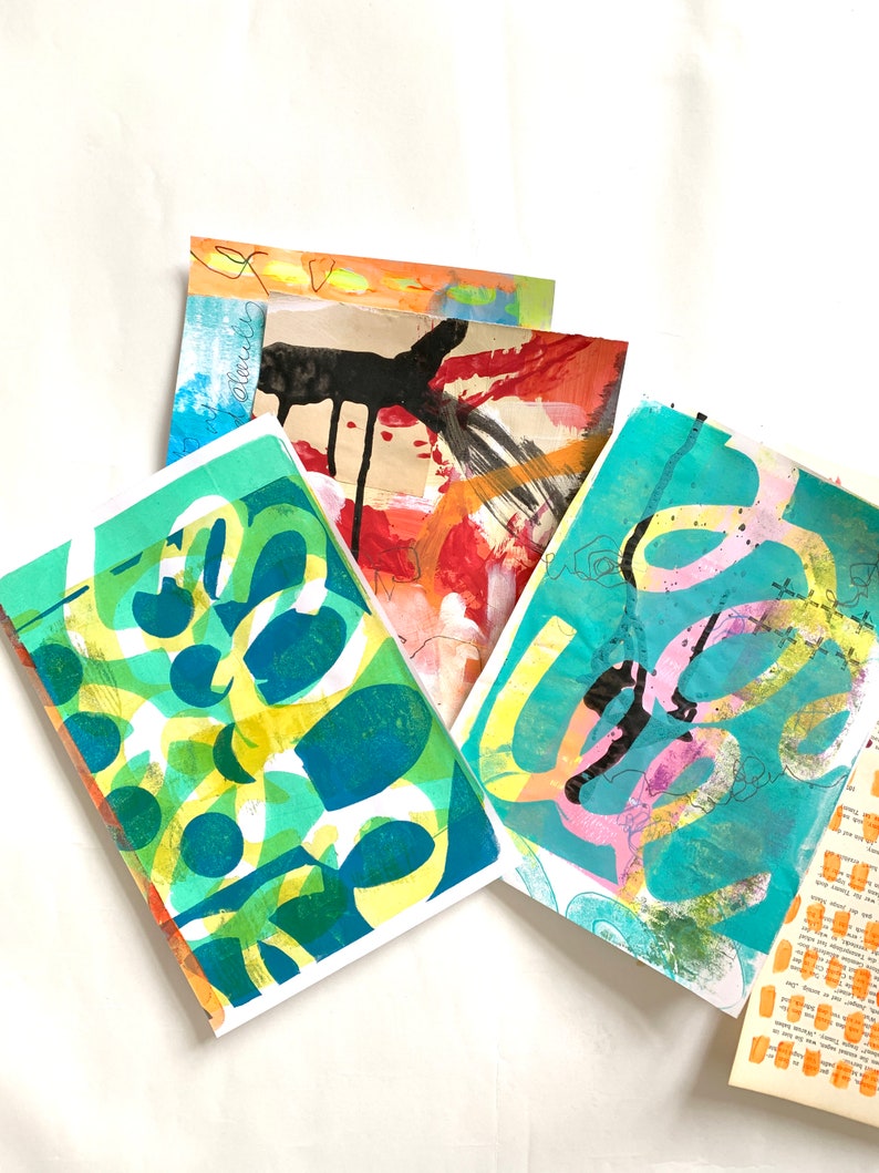 Original Mixed Media Paper Pack, Paper for Collages, Handmade Papers