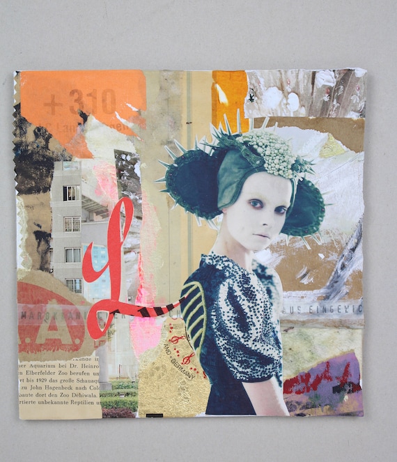 mixed media collage 手描きコラージュアート額装アート付き Collage Art, Artwork, Abstract Art, Original Mixed Media Art, Art