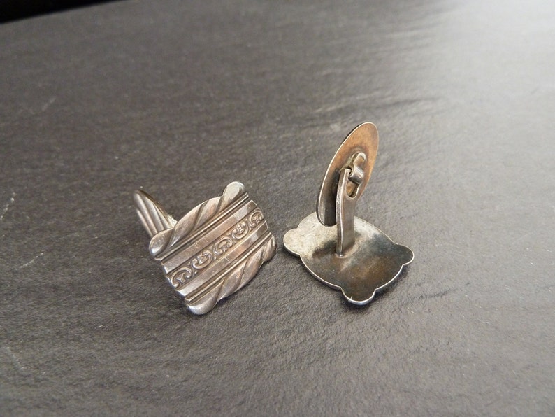 Real 60s 70s years cufflinks vintage made of metal; time-typical design pattern