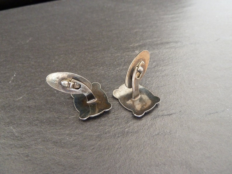 Real 60s 70s years cufflinks vintage made of metal; time-typical design pattern
