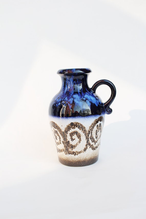 Scheurich ceramic vase flower vase handle vase fat lava west german pottery vintage vase 70s il 570xN 1kx1