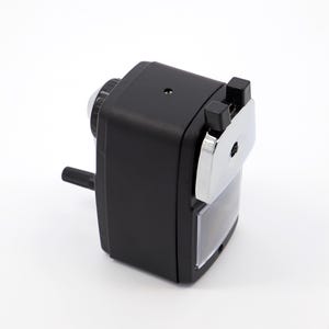 Black sharpener, table sharpener, manual sharpener in Scandinavian design, sharpener with crank, office accessories, office supplies,