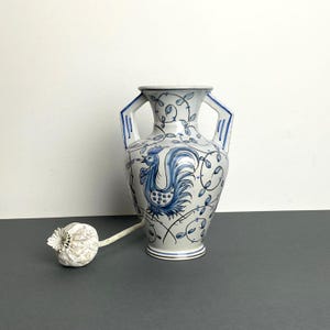 Vintage Vase Outeiro Águeda Portugal, Vintage Portuguese Ceramics, Hand Painted Flower Vase, Tradition from Portugal,
