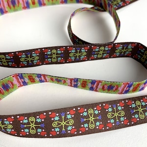 Webband Hearts Ornaments - 3 m - 1,80 Eur/m - Herzmuster, 15 mm Zierborte, Herzchenmuster, Nähen, Handarbeit, Verzieren, Kurzwaren