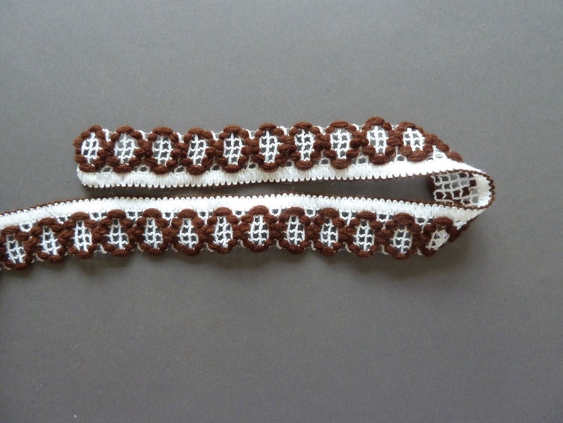 Vintage border white with brown pattern, border for decoration, border, handicraft, handicrafts, sewing, art journaling, DIY image 1