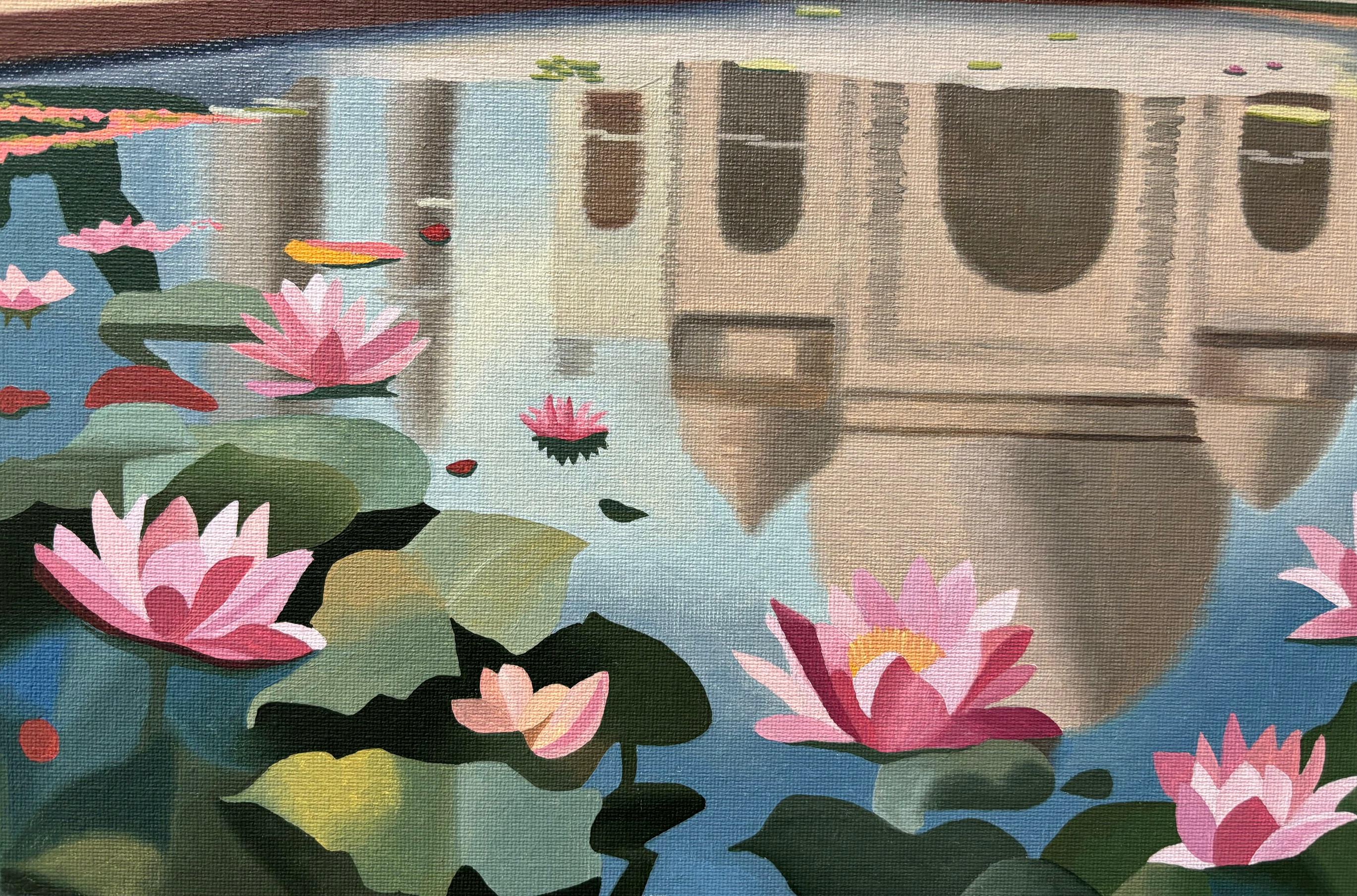 タージ・マハルのキャンバス油絵：インド、蓮の花、建築 - Etsy 日本