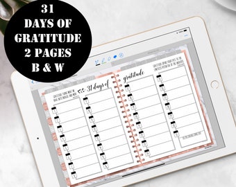 Gratitude Journal Log Insert, Gratitude Log, Gratitude Insert, Gratitude Tracker Planner Insert, Good Notes Digital planner notebook 00159
