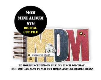 MOM Mini Album SVG Digital File, Mothers Day Mini Album SVG, Mom Album Cut File, Mother Mini Album svg, Svg files for Cutting Machines