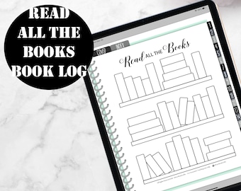 Read all the books Book Log, Book Tracker Insert, Books to Read or Books I Read Planner Insert Instant Digital Download 00216