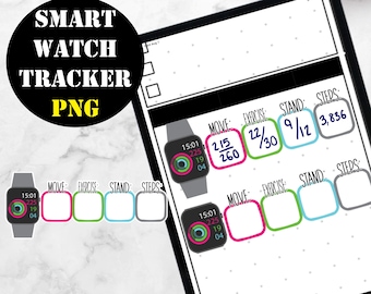 2 Smart watch tracker Digital Stickers for GoodNotes or for Printing, Smart Watch Digital Planner Stickers 00207