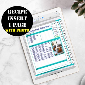 May include: A recipe for spiced sweet potato bowls with a photo of the finished dish in two glass jars. The recipe includes ingredients, directions, and notes. The recipe is written in a handwritten style on a light blue background with a turquoise border.