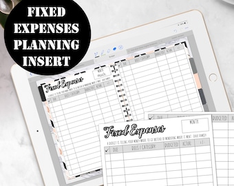 Fixed Expenses Budget Planner Insert, Budget tracker printable, Budget inserts, Good Notes Digital planner budget insert 00190