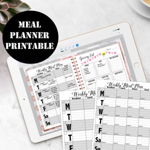 Meal Planner Printable Digital Download, GoodNotes Planner Insert, Erin Condren Life Planner, Good Notes Digital planner notebook  00148