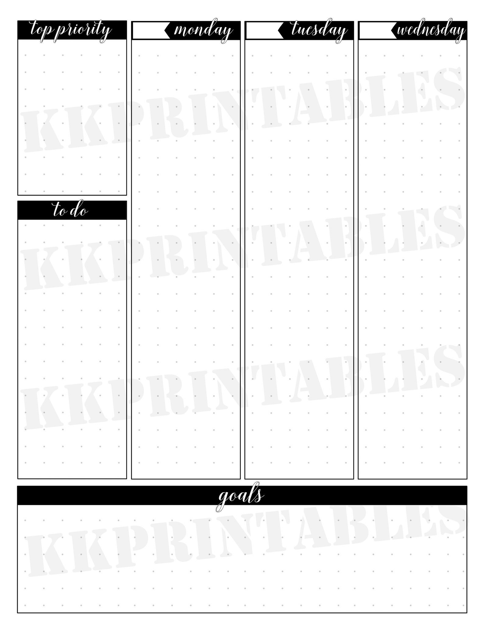 Mon-sun Weekly Planner Printable Digital Download Goodnotes | Etsy