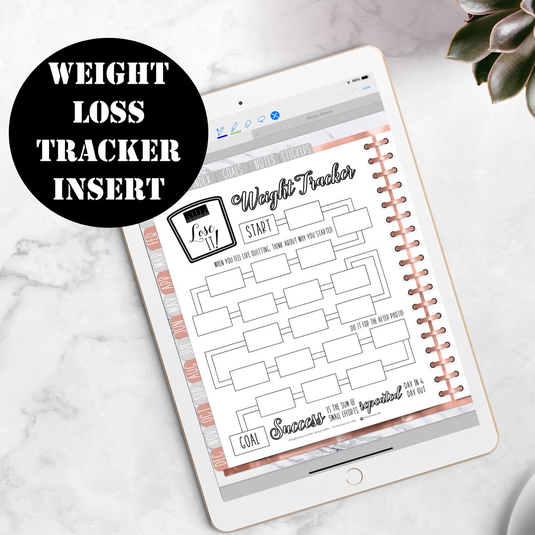 Weight Loss Motivation Tracker Printable, Weight Tracker Insert, Weight