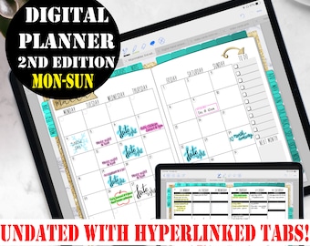 Digital Planner Goodnotes incl Digital Planner Stickers, Digital Planner Undated, Digital Planner iPad Pro, Digital Planner 2021, 00195