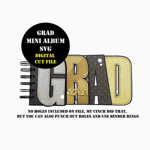 GRAD Mini Album SVG Archivo Digital, Graduación Mini Álbum SVG, Grad Mini Album Cut File svg, Archivos Svg para Máquinas de Corte