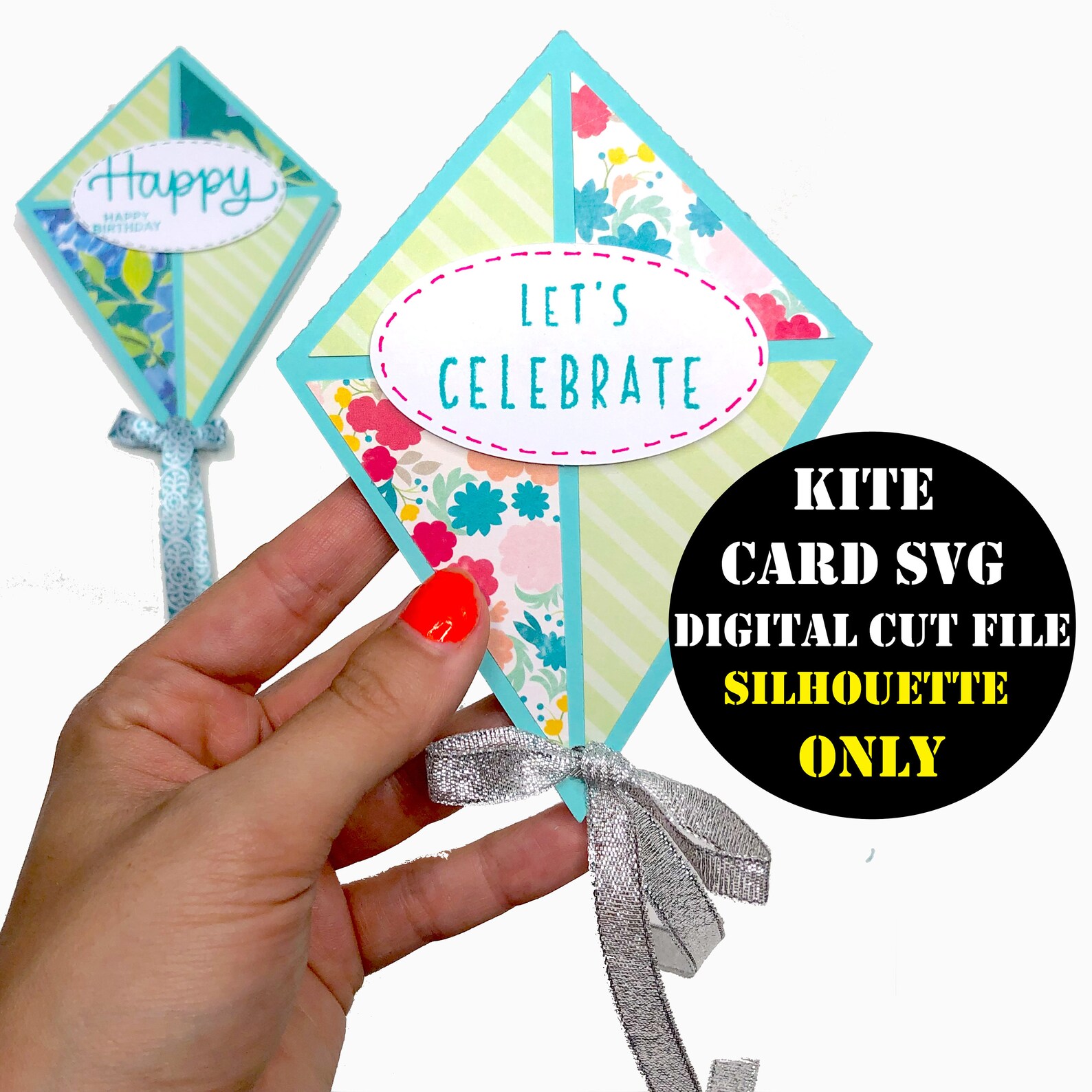 Kite Card SVG Digital File for SILHOUETTE ONLY Kite Svg Fun Etsy UK