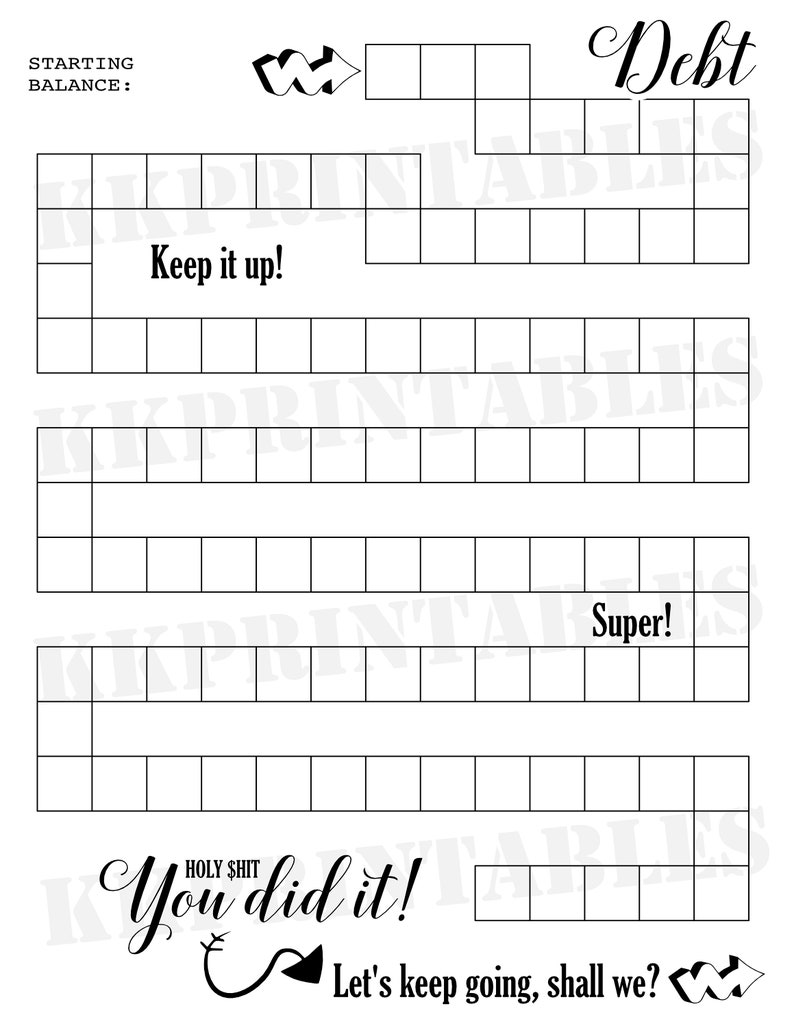 Debt Tracker Printable Debt repayment Tracker Insert Debt | Etsy