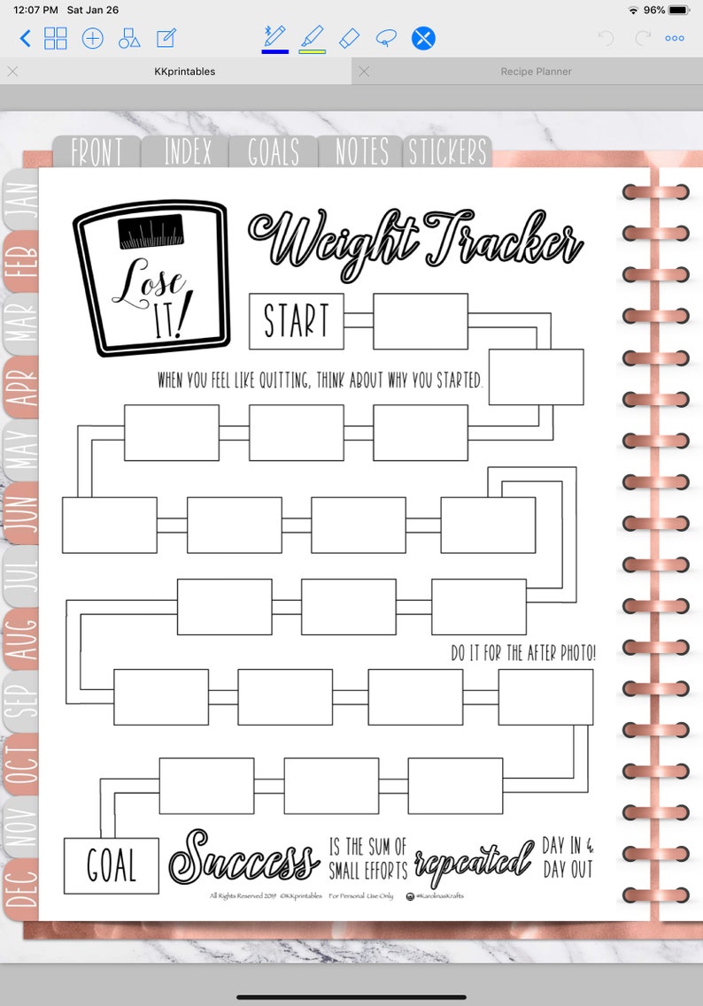 Weight Loss Motivation Tracker Printable Weight Tracker Etsy