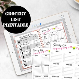 Grocery List Printable Digital Download, GoodNotes Planner Insert, Erin Condren Life Planner, Good Notes Digital planner 00149