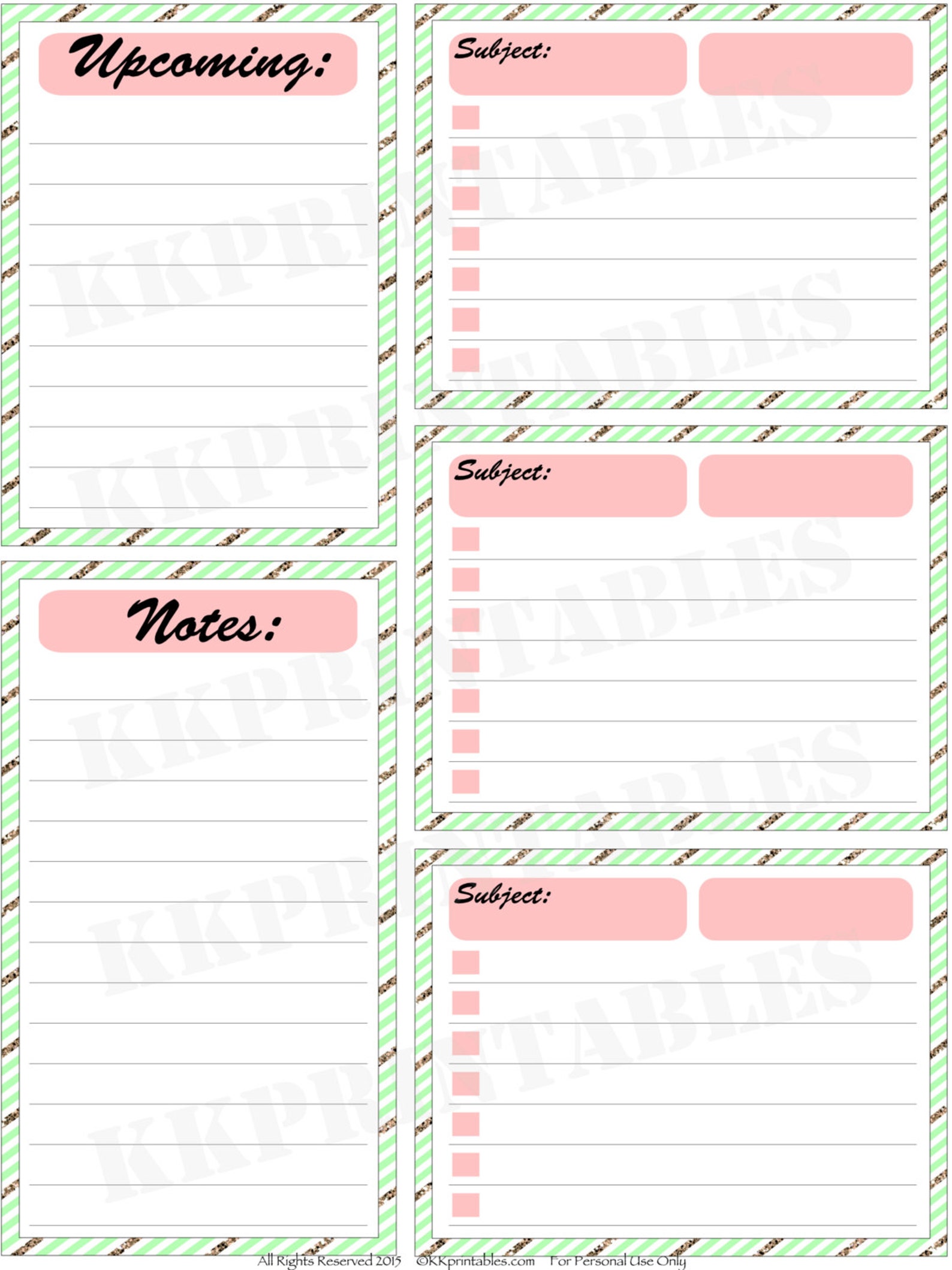Homework Printable Digital Download // Erin Condren Printable / Planner ...