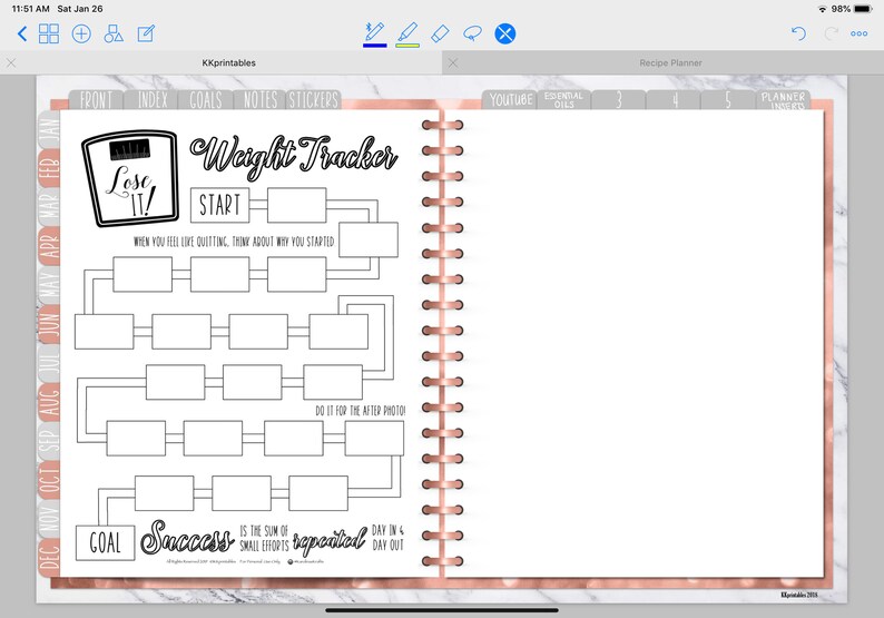 Weight Loss Motivation Tracker Printable Weight Tracker Etsy