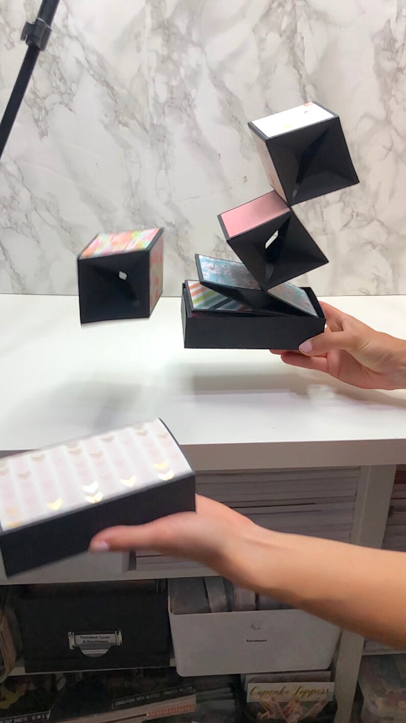 Pop Up Cubes in a Box SVG Digital File for SILHOUETTE ONLY