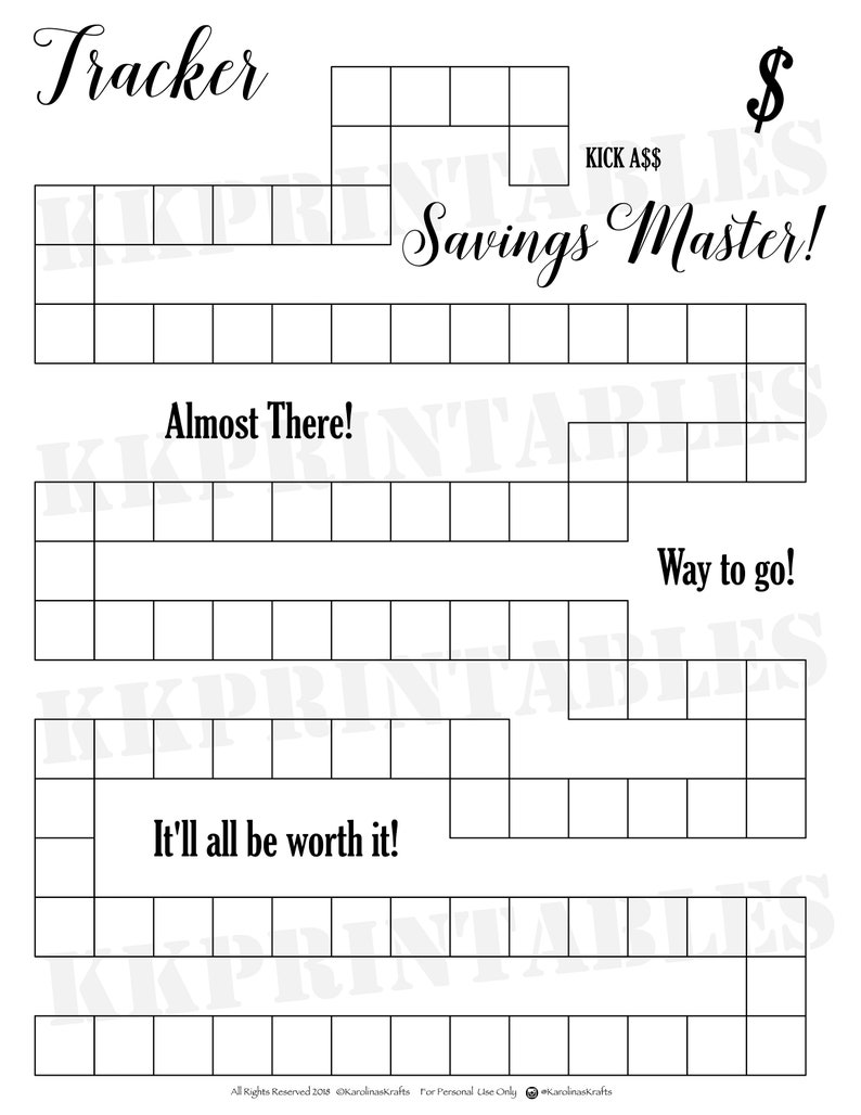 Savings Tracker Printable On 2 Pages Savings Tracker Insert Etsy