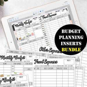 Monthly Budget Planner Insert Bundle, Budget tracker printable, Monthly budget planning inserts, Good Notes Digital planner budget 00193