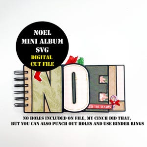 Arquivo digital SVG do mini álbum NOEL, SVG do mini álbum de Natal, arquivo de corte do álbum de Natal, SVG do mini álbum de férias, arquivos SVG para máquinas de corte