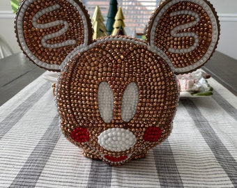 Gingerbread Mickey Disney Inspired Mickey Mouse Bling Crossbody Bucket Bag