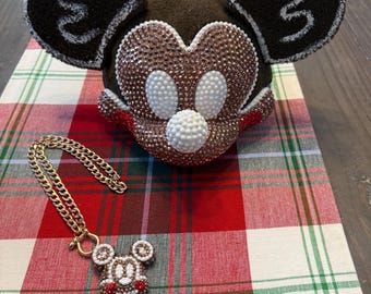 Vintage Disney Bling Mickey Mouse Gingerbread Character Hat